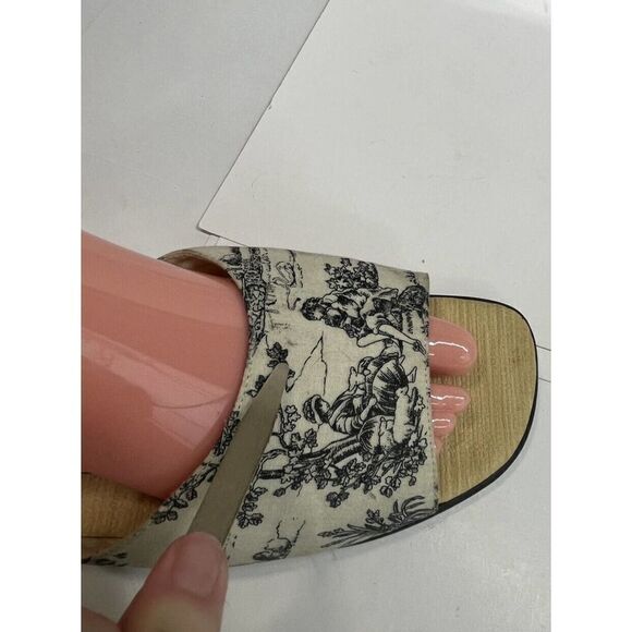 Claire Murray Womens Toile Black Cream Sandals Size 9 US Slip On - Picture 8 of 15